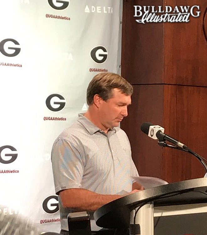 Kirby Smart during Monday, Sept. 4, 2017 press conference