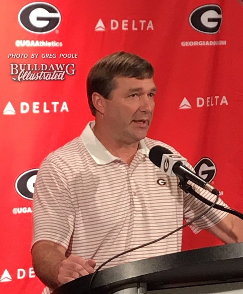 Kirby Smart during his Monday Press Conference on September 25, 2017
