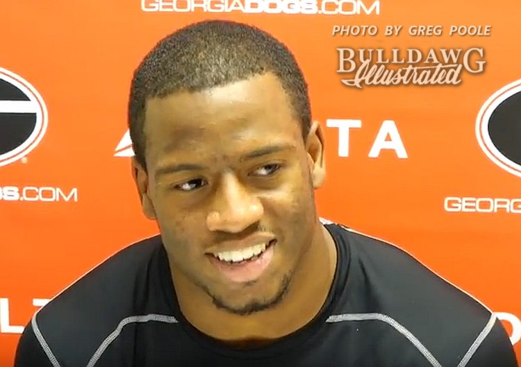Nick Chubb during his post-Tennessee game interview