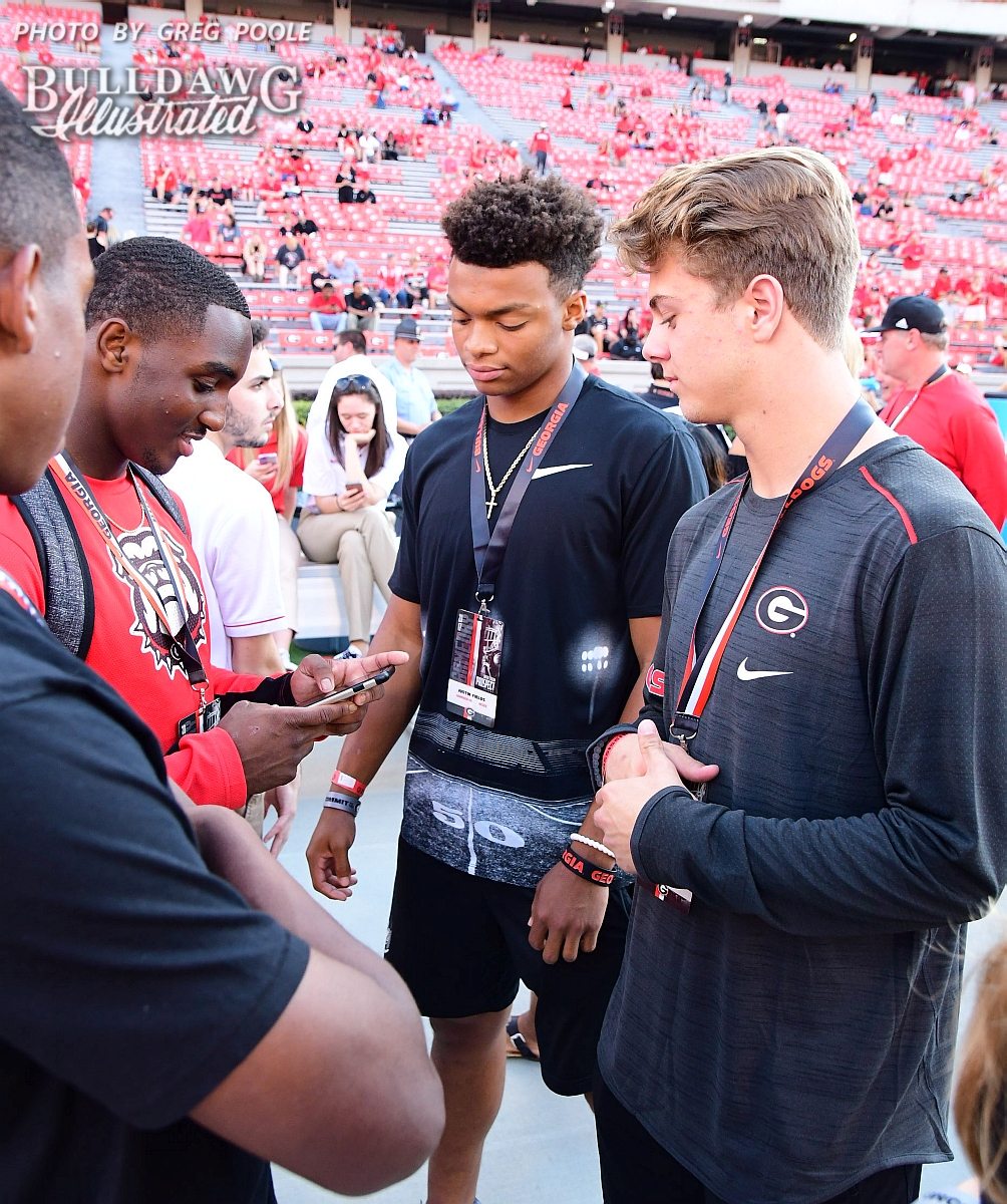Steven Peterson (right) with 2018 QB Justin Fields (Middle) and 2018 WR Kearis Jackson (left) Visiting UGA for the Mississippi State Game on September 23rd, 2017.