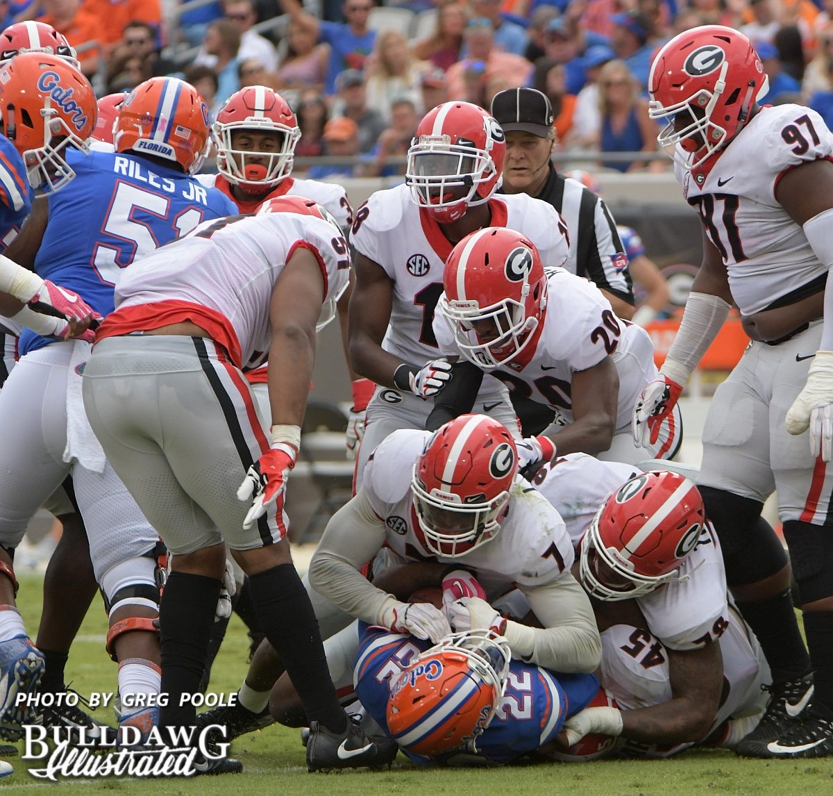 The Bulldog D was stout versus the Gators' offense on Saturday in Georgia's 42-7 win over Florida in Jacksonville