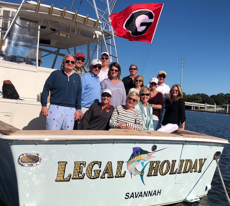 (sitting) Julie Stubbs, Malinda Bergen, Gayle Jones, and Lou Holmes; (standing) Fred Bergen, Jeff Stubbs, Mark "Mojo" Williams, Otis Jones, Sue Williams, Jimbo LaBoon, Denise LaBoon, Abby Irby, and John Irby