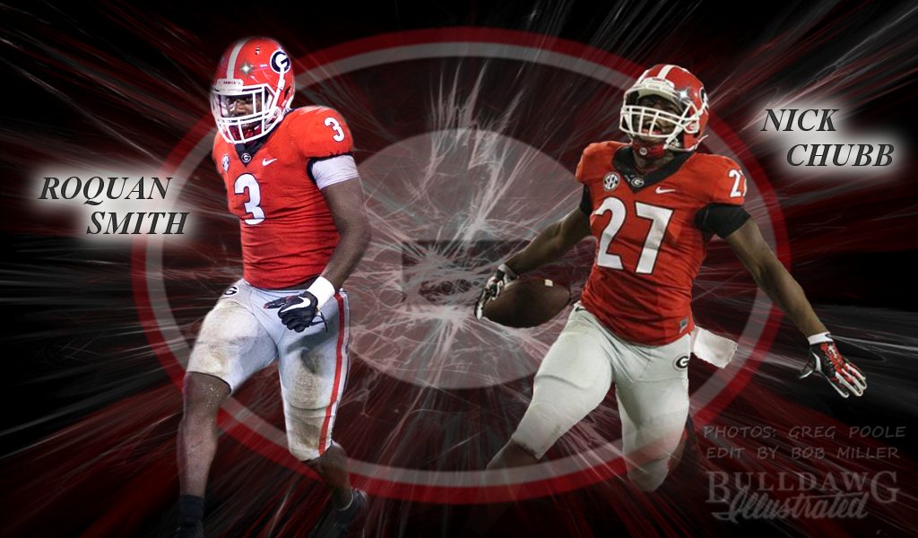 Roquan Smith and Nick Chubb 2017 edit by Bob Miller