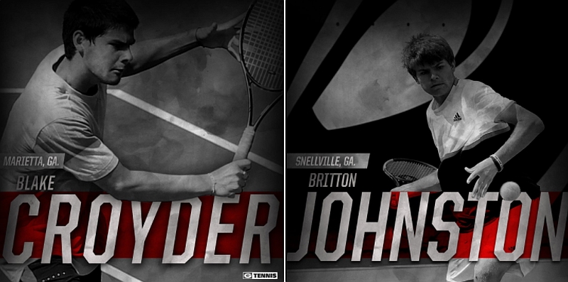 Blake Croyder and Britton Johnston  (Photo from Georgia Tennis / Twitter)