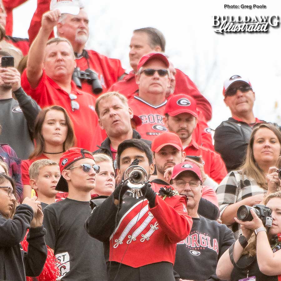 UGA's "Lone Trumpeter" plays for the last time at Sanford Stadium for the 2017 college football season. - Georgia vs. Kentucky - Saturday, Nov. 18, 2017