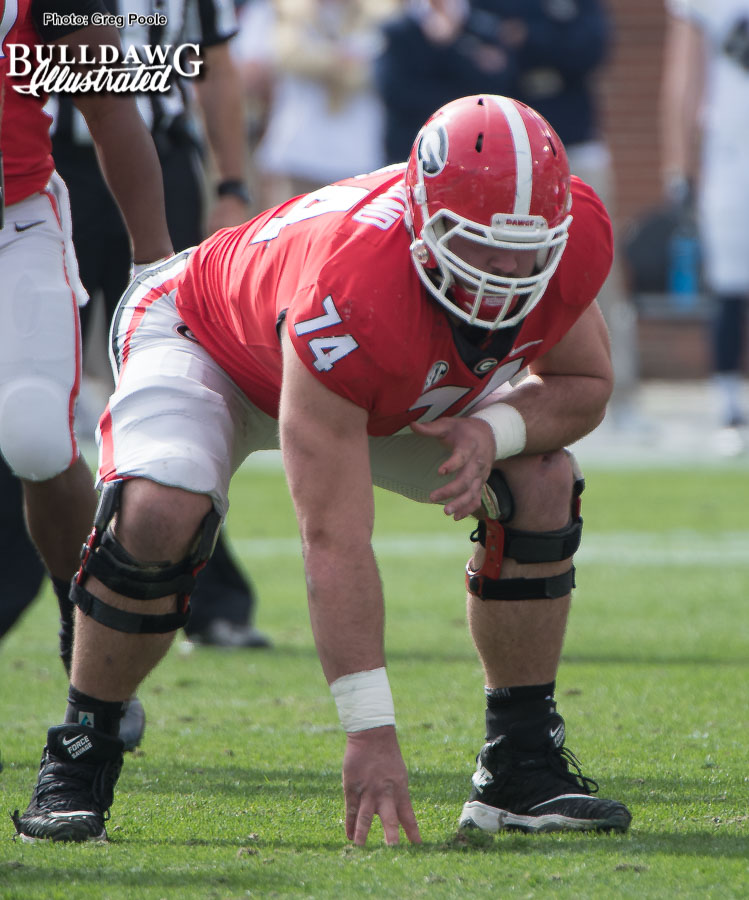 Ben Cleveland (74) - UGA vs. GT - Saturday, Nov. 25, 2017 -