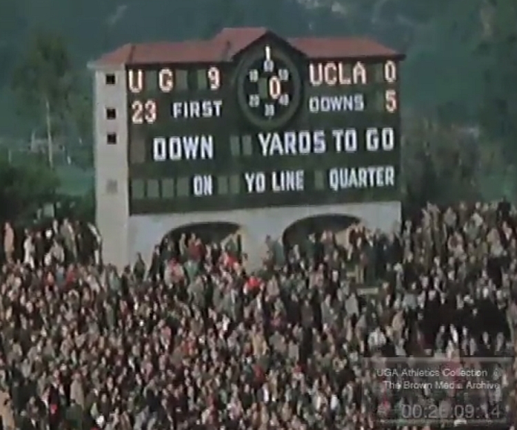 1943 Rose Bowl - No. 2 UGA defeats No. 13 UCLA 9-0  (photo from footage of the 1943 Rose Bowl from UGA Athletics Collection: The Brown Media Archive)