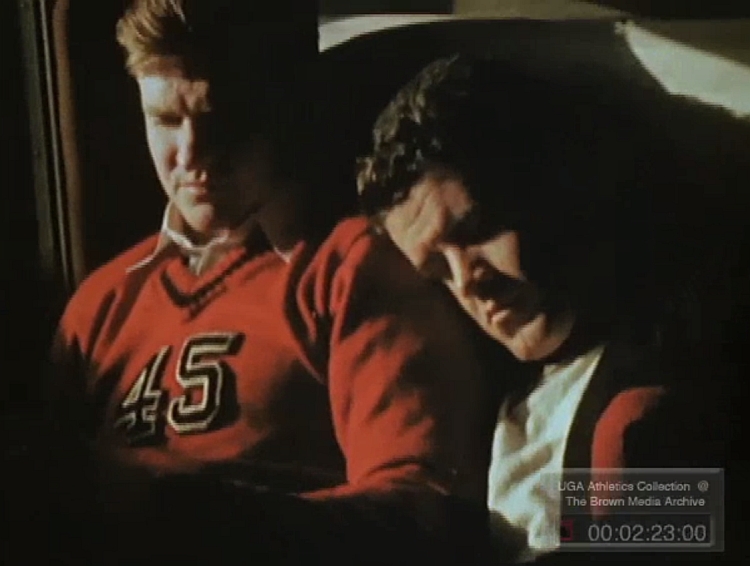 The UGA football team traveled to California to the 1943 Rose Bowl via train. (photo from footage of the 1943 Rose Bowl from UGA Athletics Collection: The Brown Media Archive)