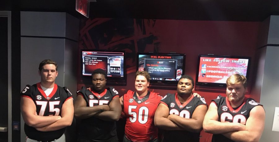 Owen Condon, Trey Hill, Warren Ericson, Jamaree Salyer, and Cade Mays (Photo from Owen Condon / Twitter)