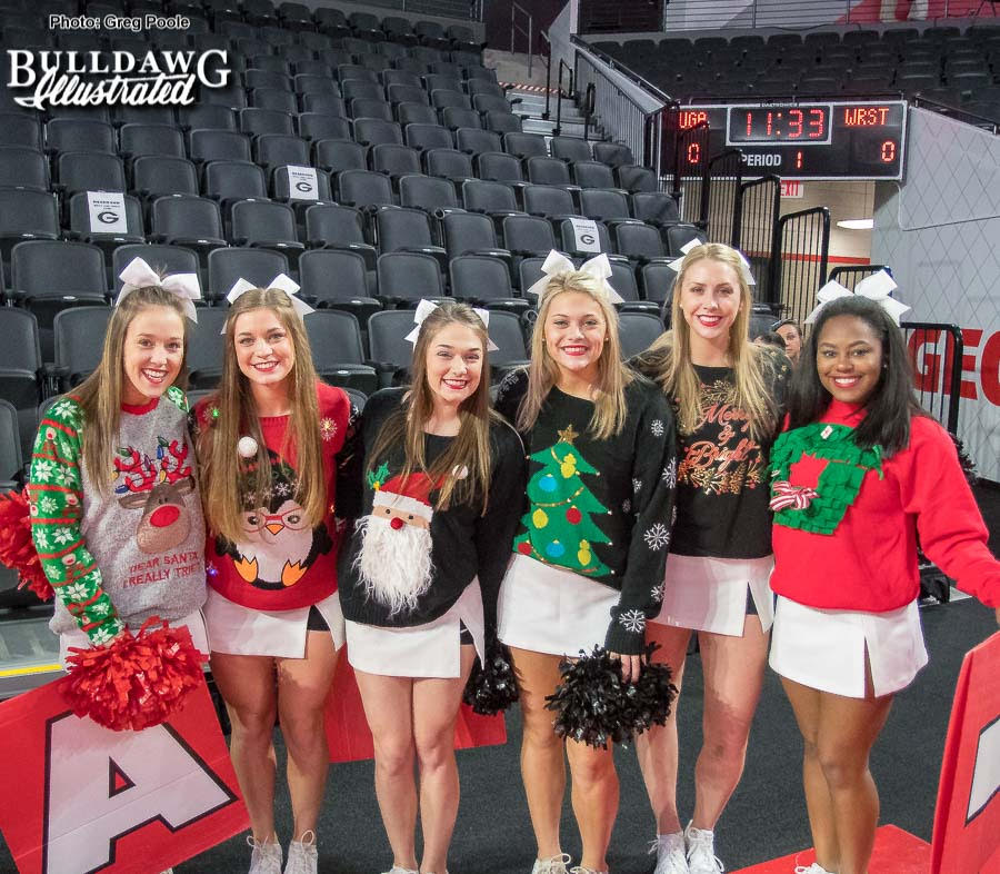 It's Christmas Sweater day at the Stegeman Coliseum for the UGA women's basketball game vs. Wright State on Thursday afternoon - 2017-DEC-21 -