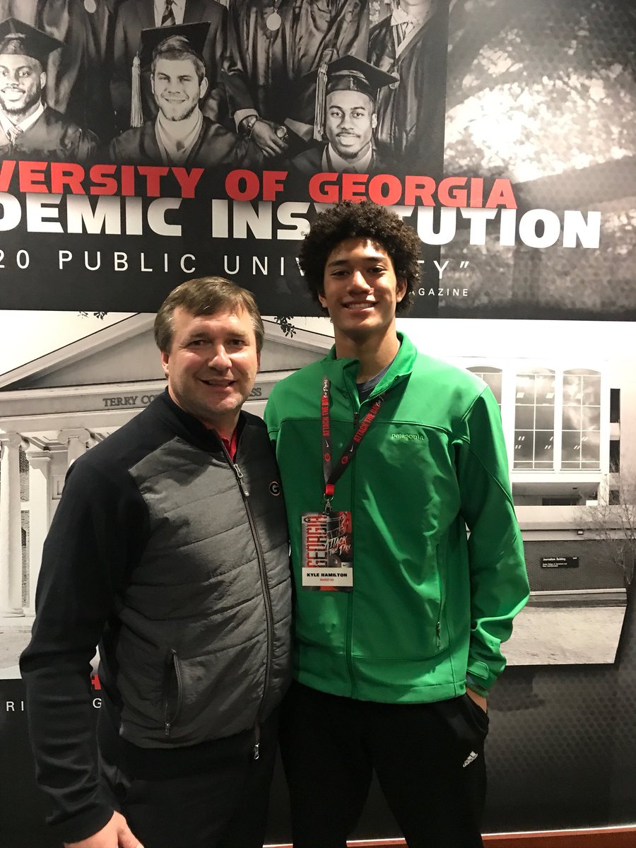 Kirby Smart and 2019 S Kyle Hamilton Photo @kham316 Twitter 