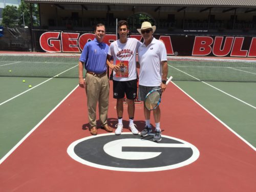 BB&T tournament director Eddie Gonzalez, Emil Reinberg and head coach Manuel Diaz. Photo courtesy of Tray Littlefield