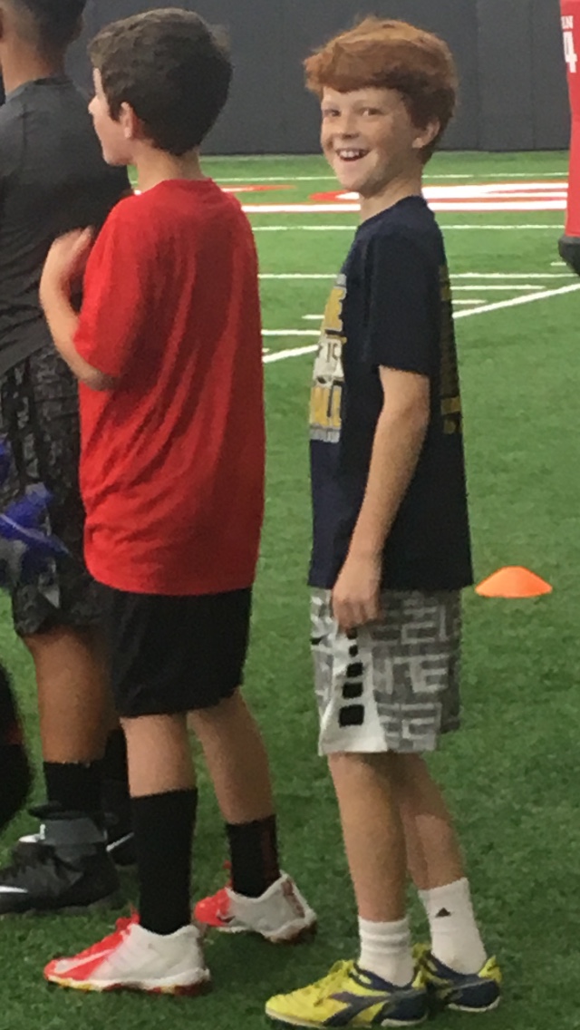 Timothy Furlow (11) - Wide Receiver - Waiting excitedly for it to be his turn at the drill ahead.