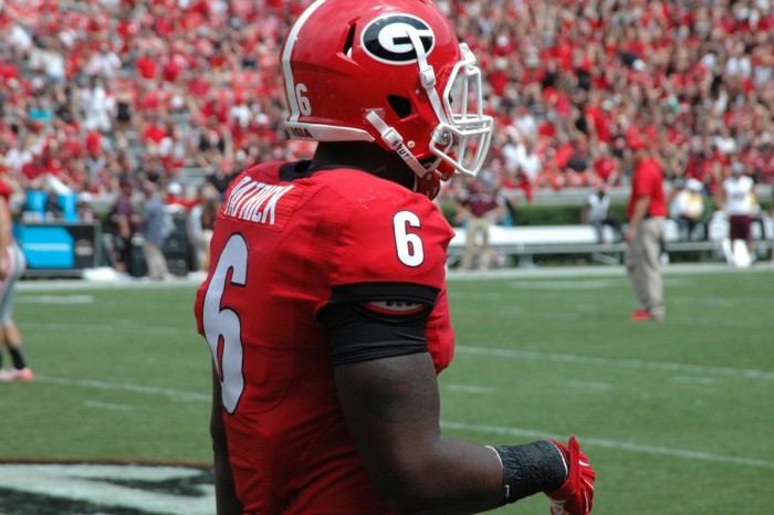 Freshman ILB, Natrez Patrick, ULM vs. UGA, September 5, 2015, Photo by Greg Poole / Bulldawg Illustrated.