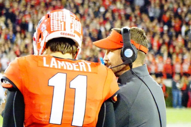 Greyson Lambert and OC Schottenheimer - 2nd half GaSouthern game 21-Nov-2015