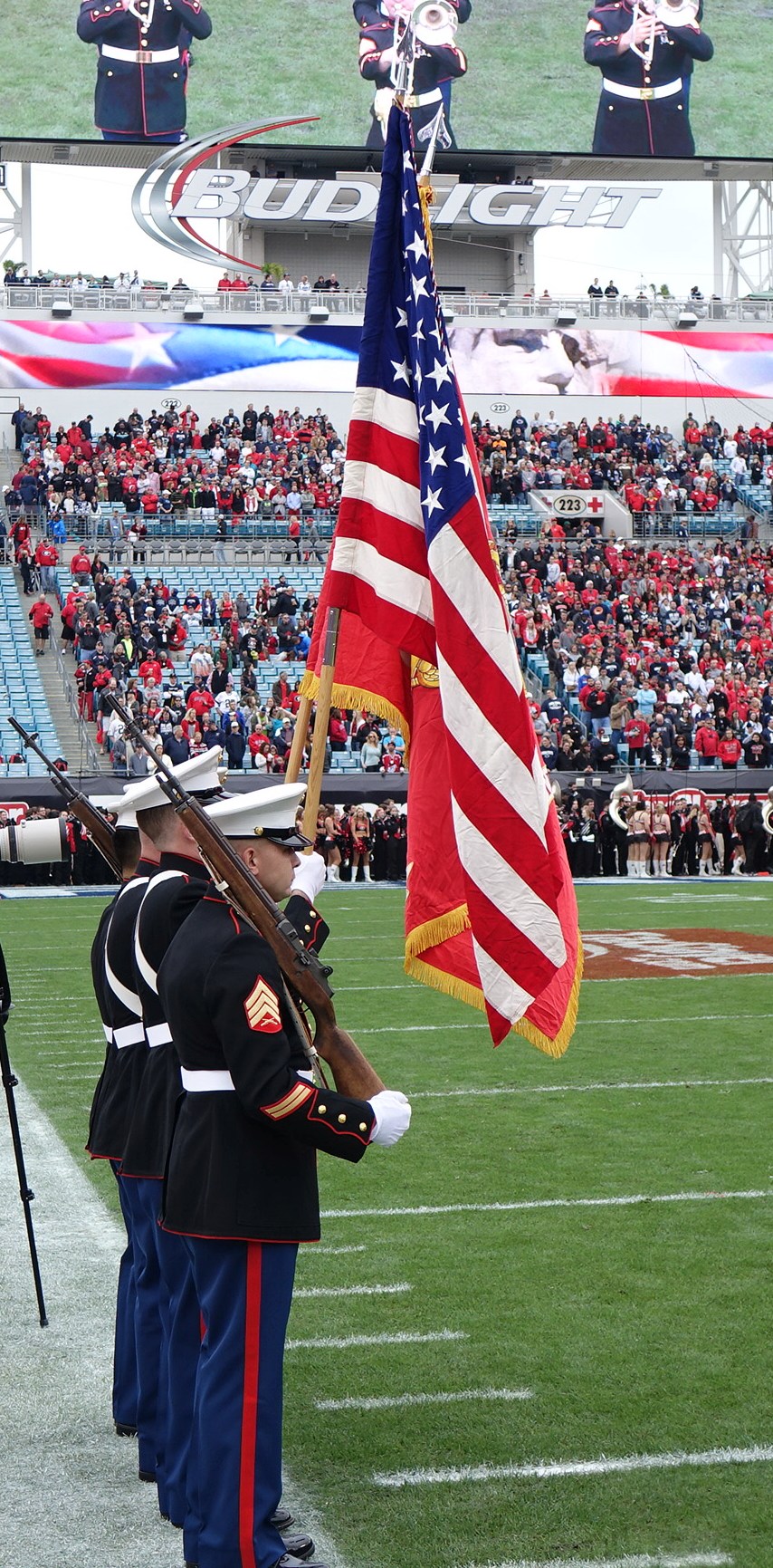 TaxSlayer Bowl pregame ceremonies 02-JAN-2016 (Photo by Greg Poole)