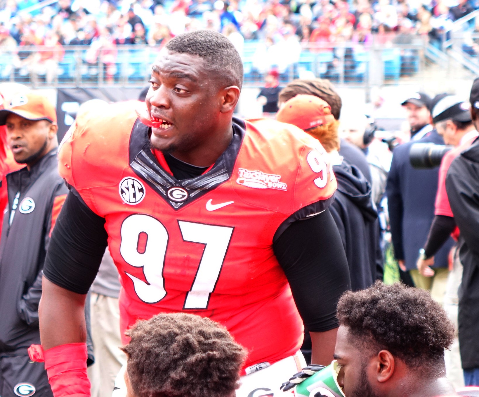 No.97 NT John Atkins - first half of TaxSlayer Bowl 02-JAN-2016 (Photo by Greg Poole)