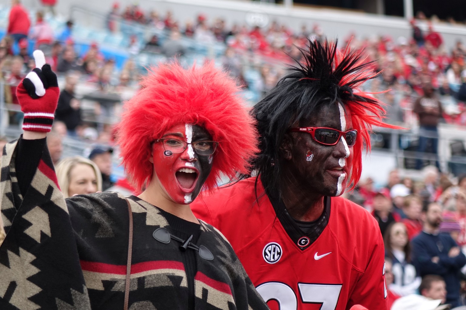 Georgia fans in Jacksonville, FL for TaxSlayer Bowl - UGA vs. Penn State 02-JAN-2016 (Photo by Greg Poole)