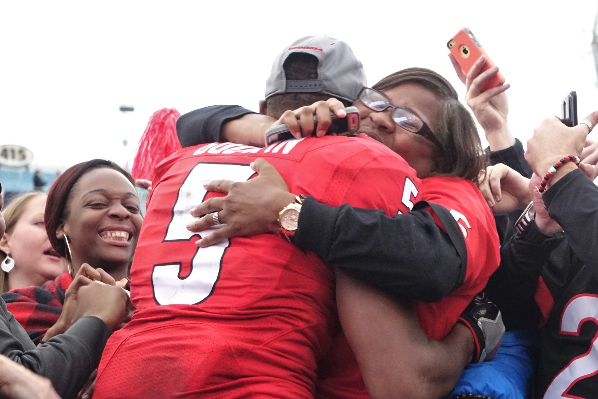Mother and son celebrate; Terry Godwin and Olivia Godwin