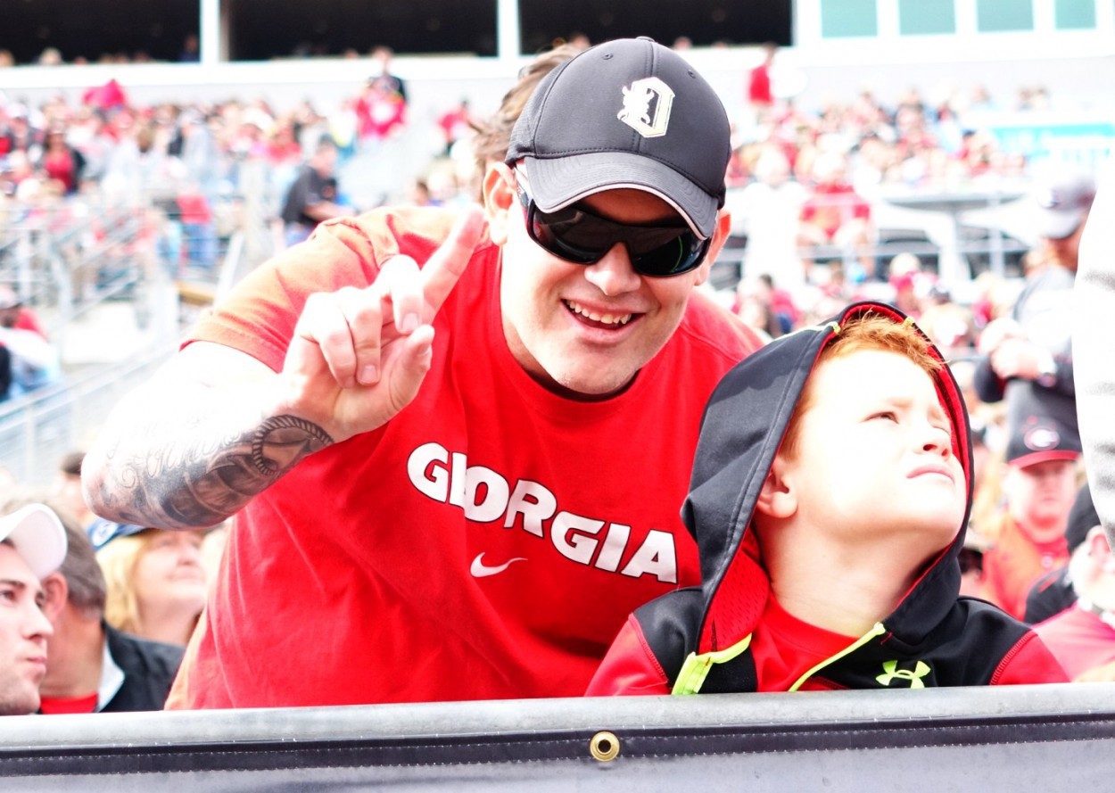 Fans in Jacksonville for TaxSlayer Bowl – Georgia vs. Penn State 02-Jan-16