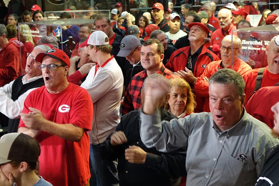 Fans react to good news on National Signing Day 2016 at Butts-Mehre, Athens, GA (Photo by Bulldawg Illustrated's Greg Poole)