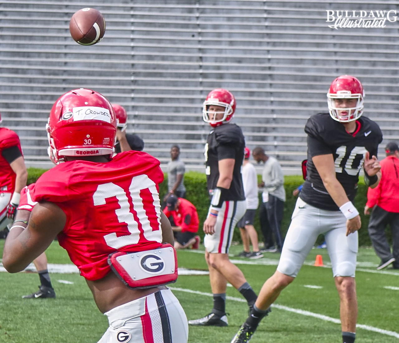 Jacob Eason to Tae Crowder