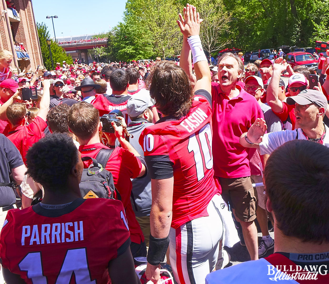 Jacob Eason was a rock star at the Dawg Walk