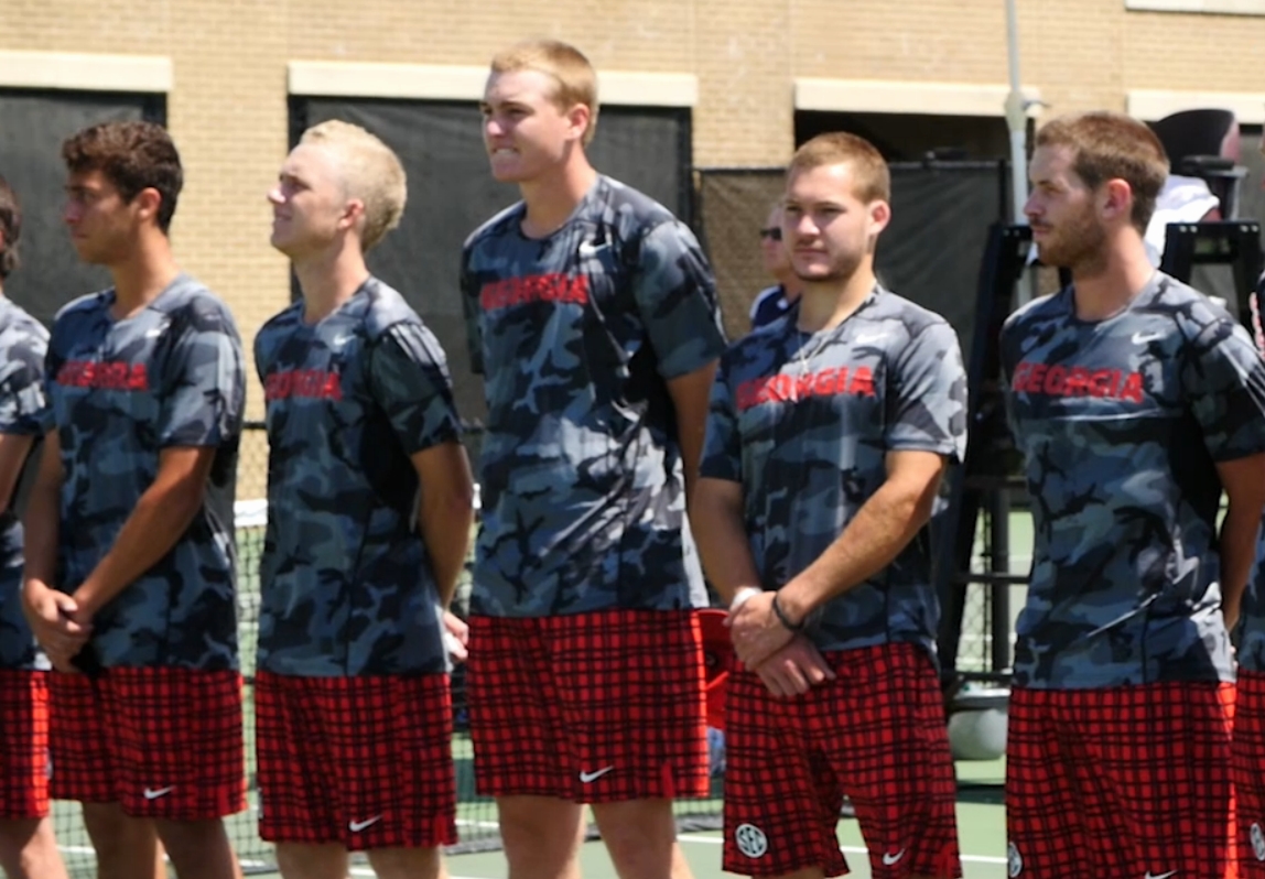 Georgia Men's Tennis team - 2016 SEC Men's Tennis Tournament Finals - (photo UGA video screen capture)