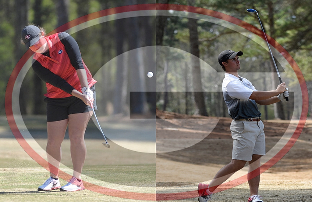 Sylvie Brick (on left) and Jack Larkin, Jr. (on right) 2015 - 2016 UGA Golf Team (photo courtesy of University of Georgia)