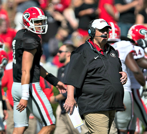 Georgia Offensive Coordinator, Jim Chaney - G-Day 2016 (Photo by Chris Collins)