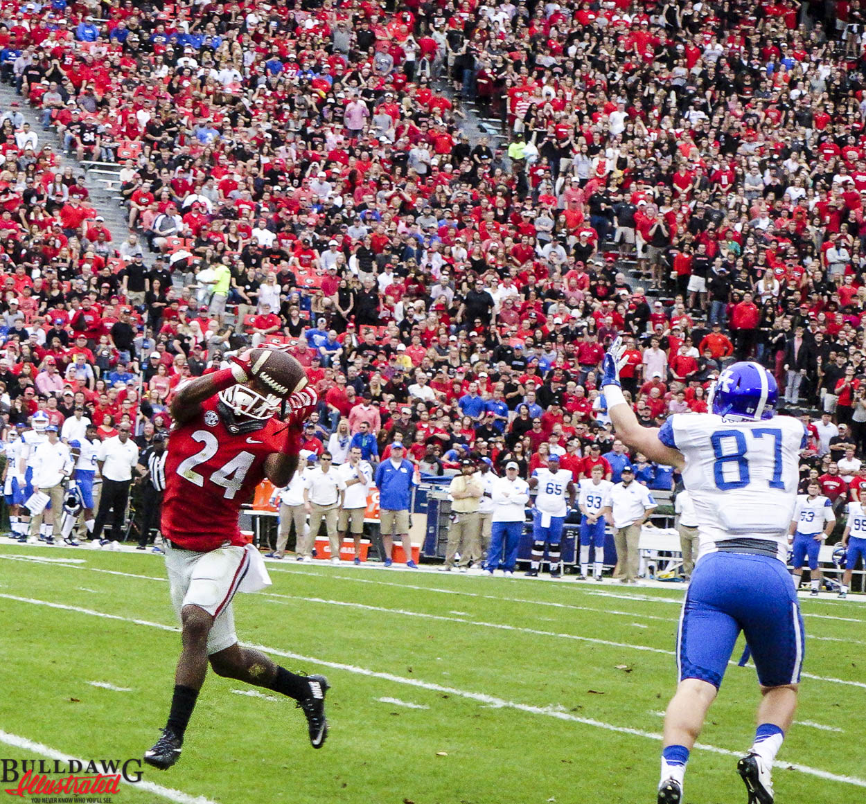 Dominick Sanders grabs an interception vs. Kentucky 2015