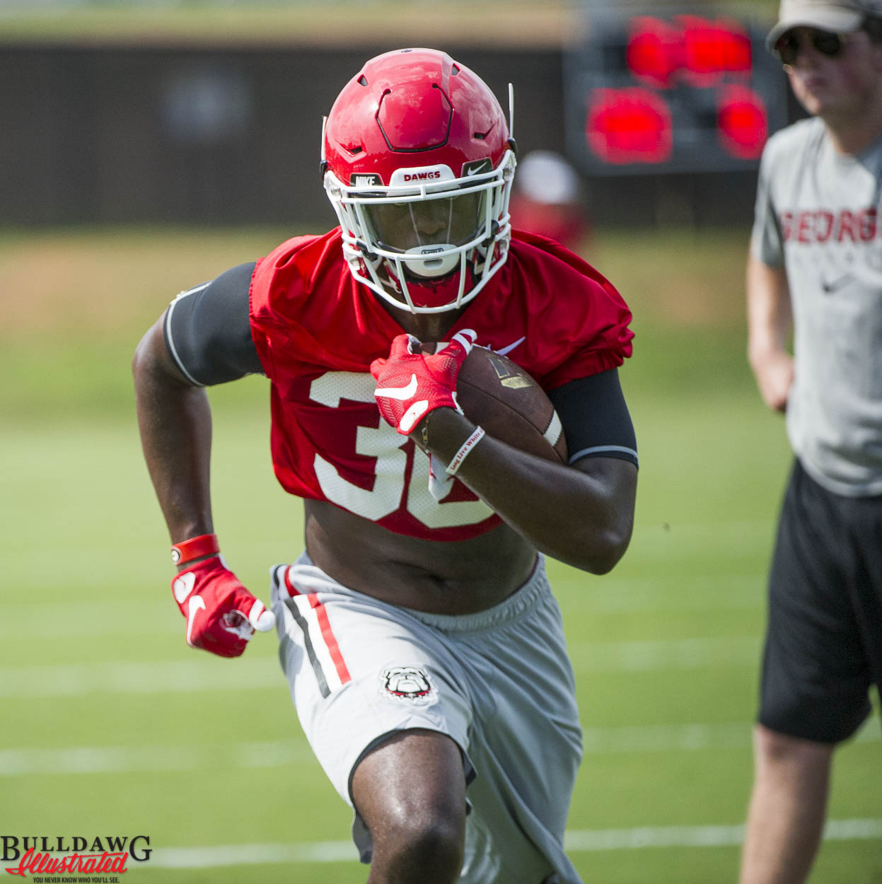 Tae Crowder on the first day of fall camp