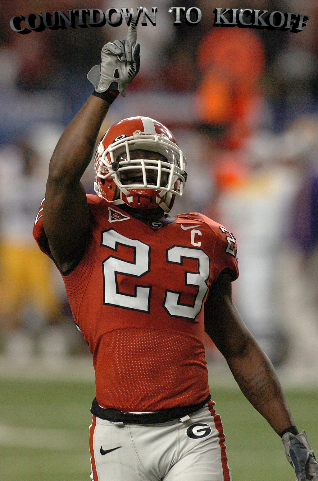 Tim Jennings  - UGA cornerback 2002-2005 - (photo courtesy of UGA, edit by Bob Miller)