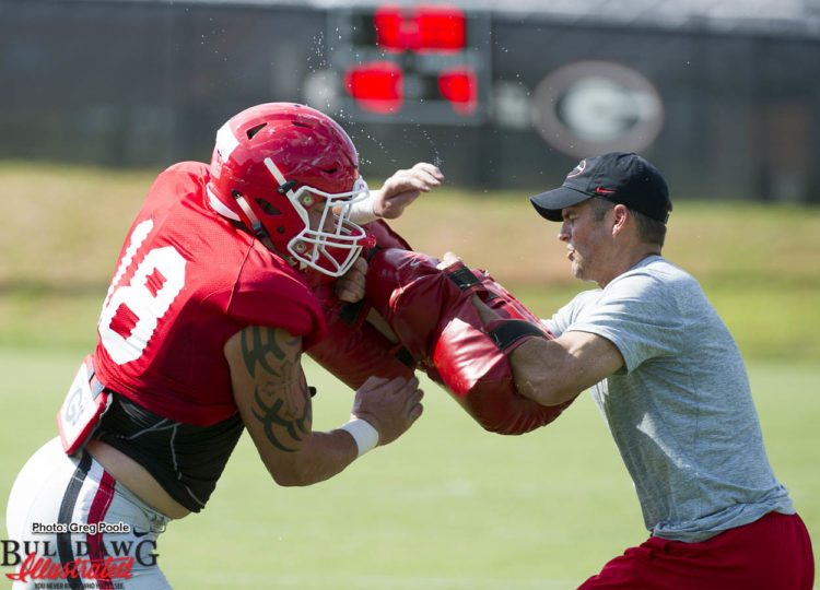 Isaac Nauta (18) and Shane Beamer