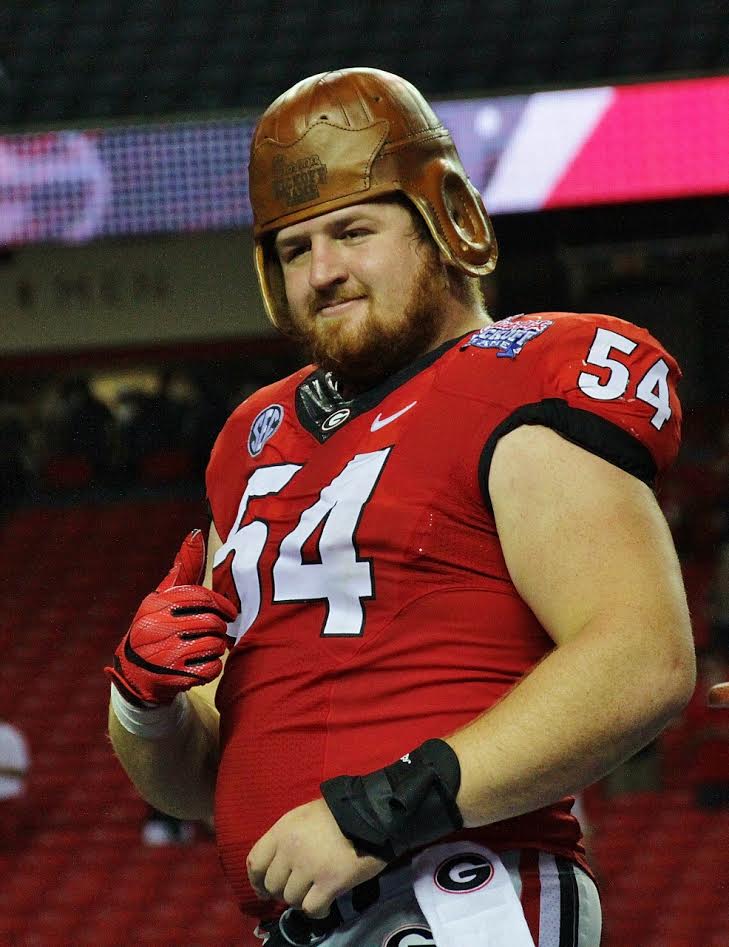 Brandon Kublanow sporting the leather helmet