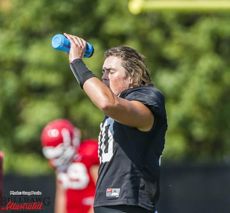 Jacob Eason cools off at practice – September 7, 2016