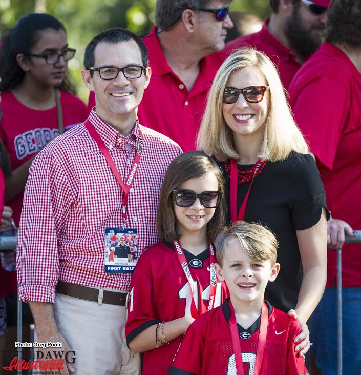 CoffeeDawg, 4Dawgs and their daughter Lane. Lane is a Camp Sunshine honoree.