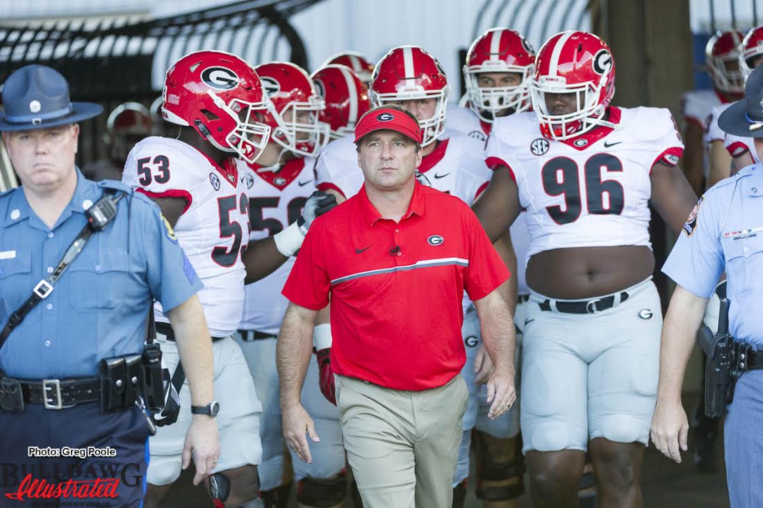 Head Coach Kirby Smart has decided to go with the visor for the game