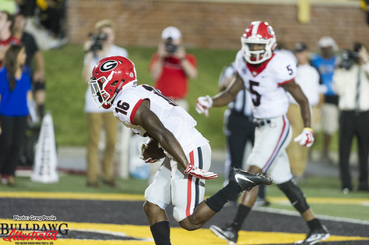 One of the three touchdowns for Isaiah McKenzie (16)