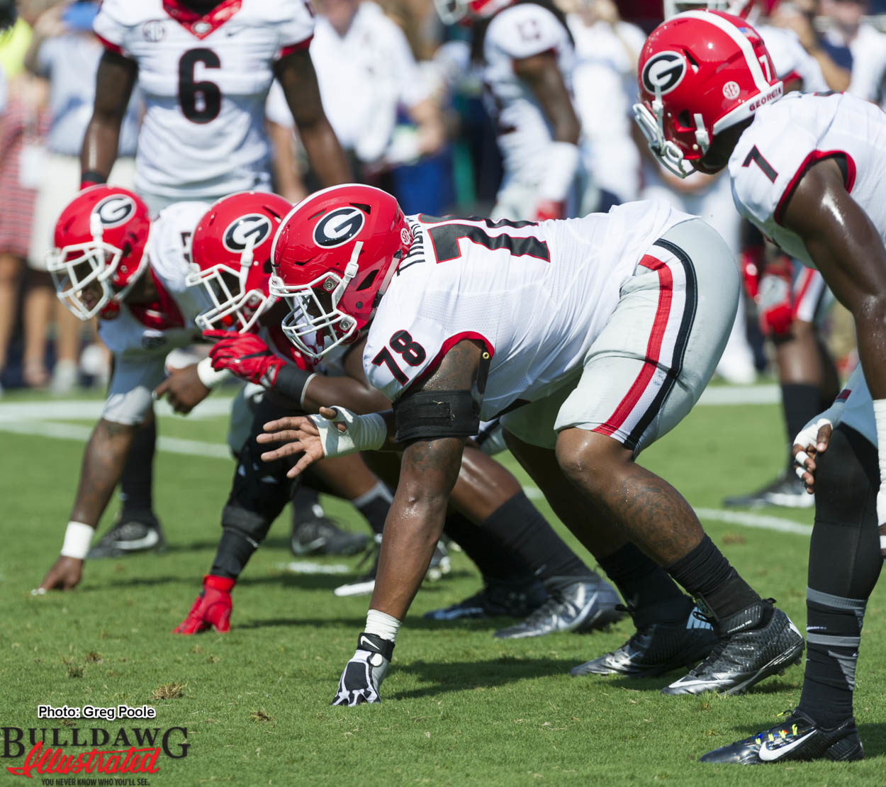 Trenton Thompson (78), Lorenzo Carter (7), Natrez Patrick (6)