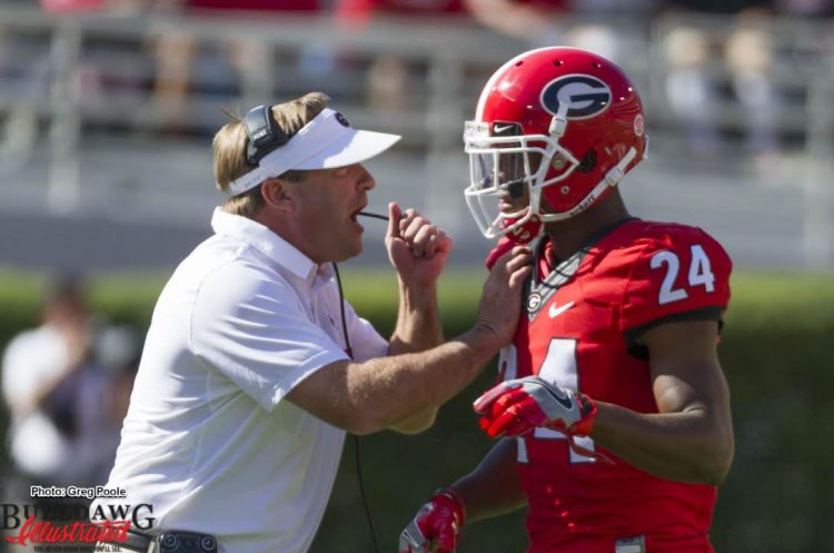 Kirby Smart has a talk with Dominick Sanders