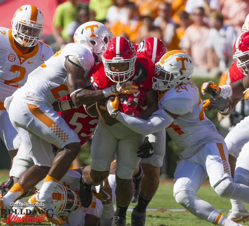 Brian Herrien dragging Tennessee defenders for extra yardage