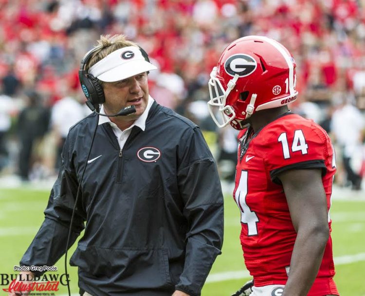 Kirby Smart having a converstation with Malkom Parrish (14)