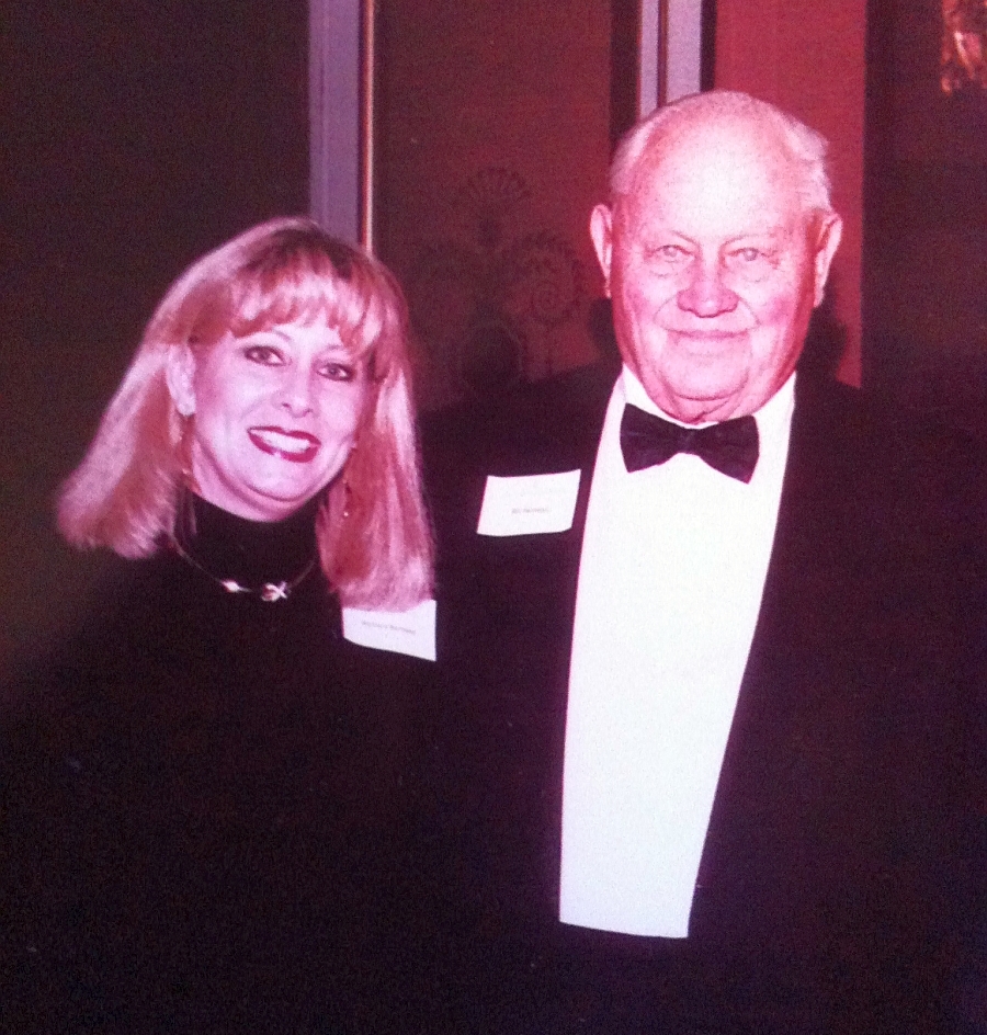 Barbara Hartman at the College Football Hall of Fame with her dad Bill Hartman for his 1984 induction ceremony 