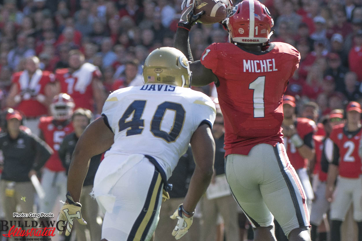Sony Michel (1) with the catch