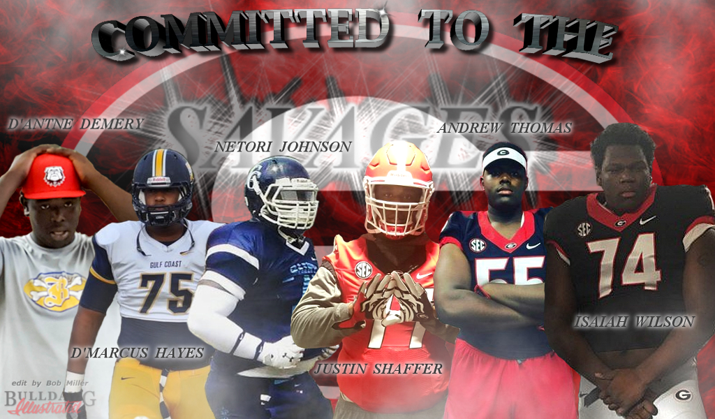 2017 Offensive Line - D'Antne Demery, D'Marcus Hayes, Netori Johnson, Justin Shaffer, Andrew Thomas, and Isaiah Wilson - CommittedToTheG edit by Bob Miller