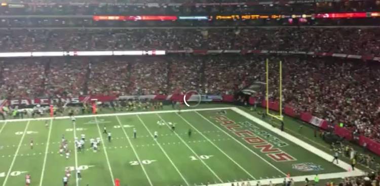 Seattle Seahaws vs. Atlanta Falcons 2016 NFC Division Playoff game - Georgia Dome (screen capture of Twitter video)