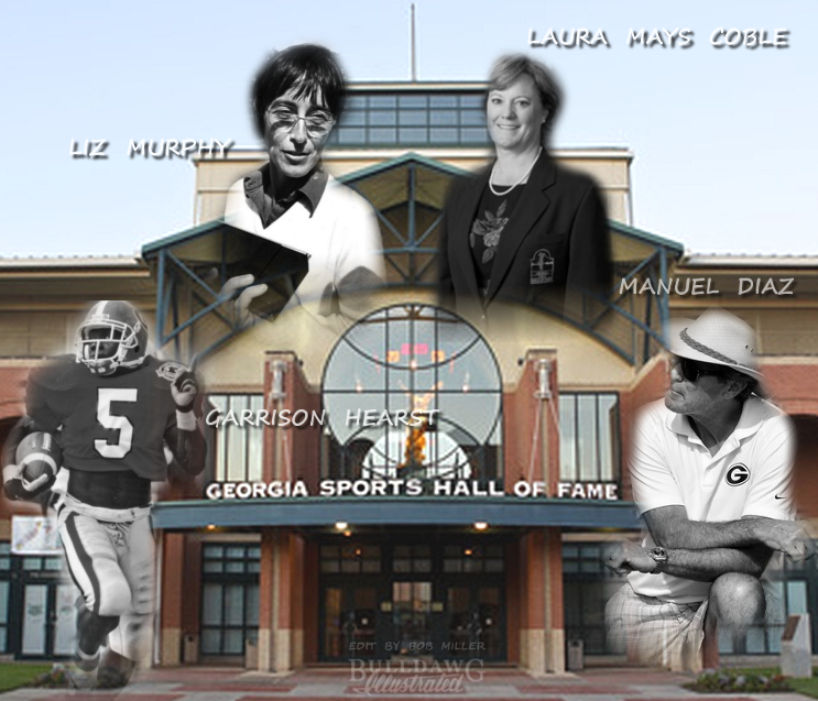 Garrison Hearst, Liz Murphey, Laura Mays Coble, and Manuel Diaz GA Sports Hall of Fame Edit - Photos from Georgia Sports Communications (Edit by Bob Miller)