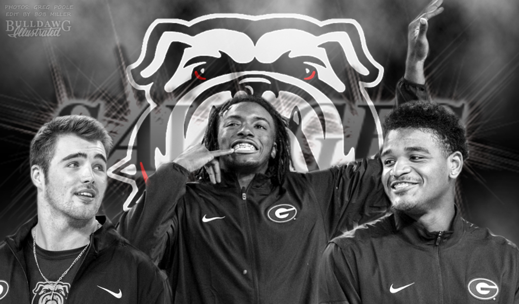 Jake Fromm, Richard LeCounte, and DeAngelo Gibbs (Photos by Greg Poole, Edit by Bob Miller)