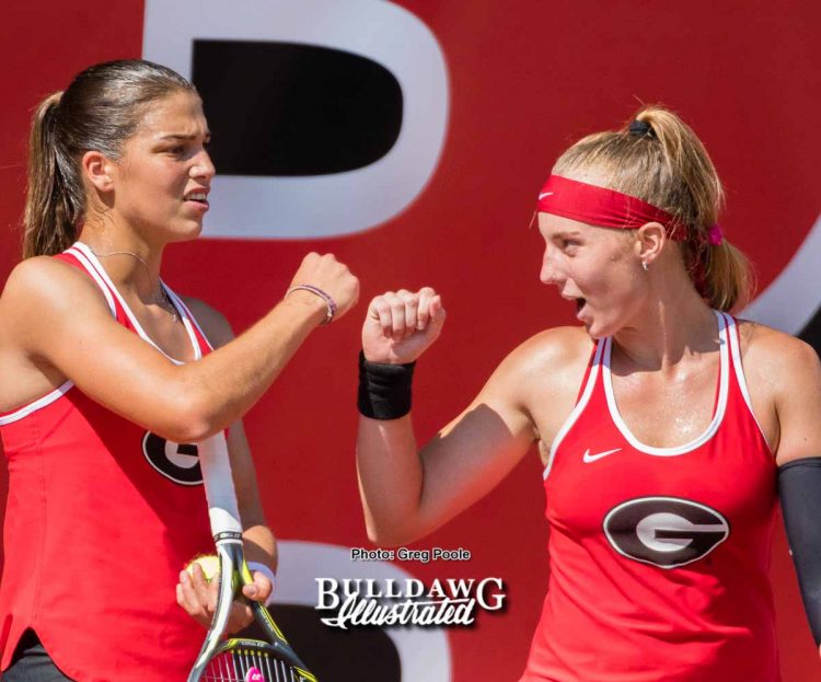 Elena Christofi (L) and Kennedy Shaffer – Georgia vs. Pepperdine – NCAA Round of Sixteen – May 19, 2017